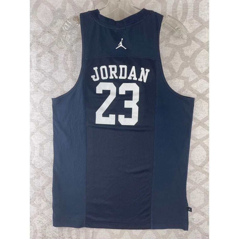 Jordan Mens Dri-FIT Basketball Tank Top Navy Blue 23 Graphic‎ 466628-010 Small